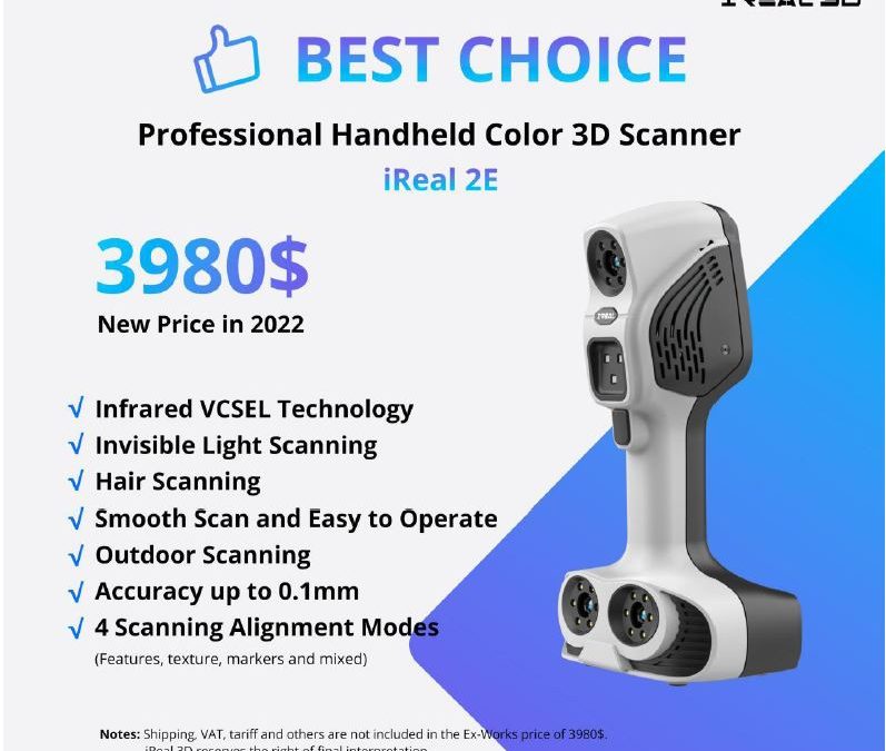 Ireal2e 3d scanner 3980 USD price