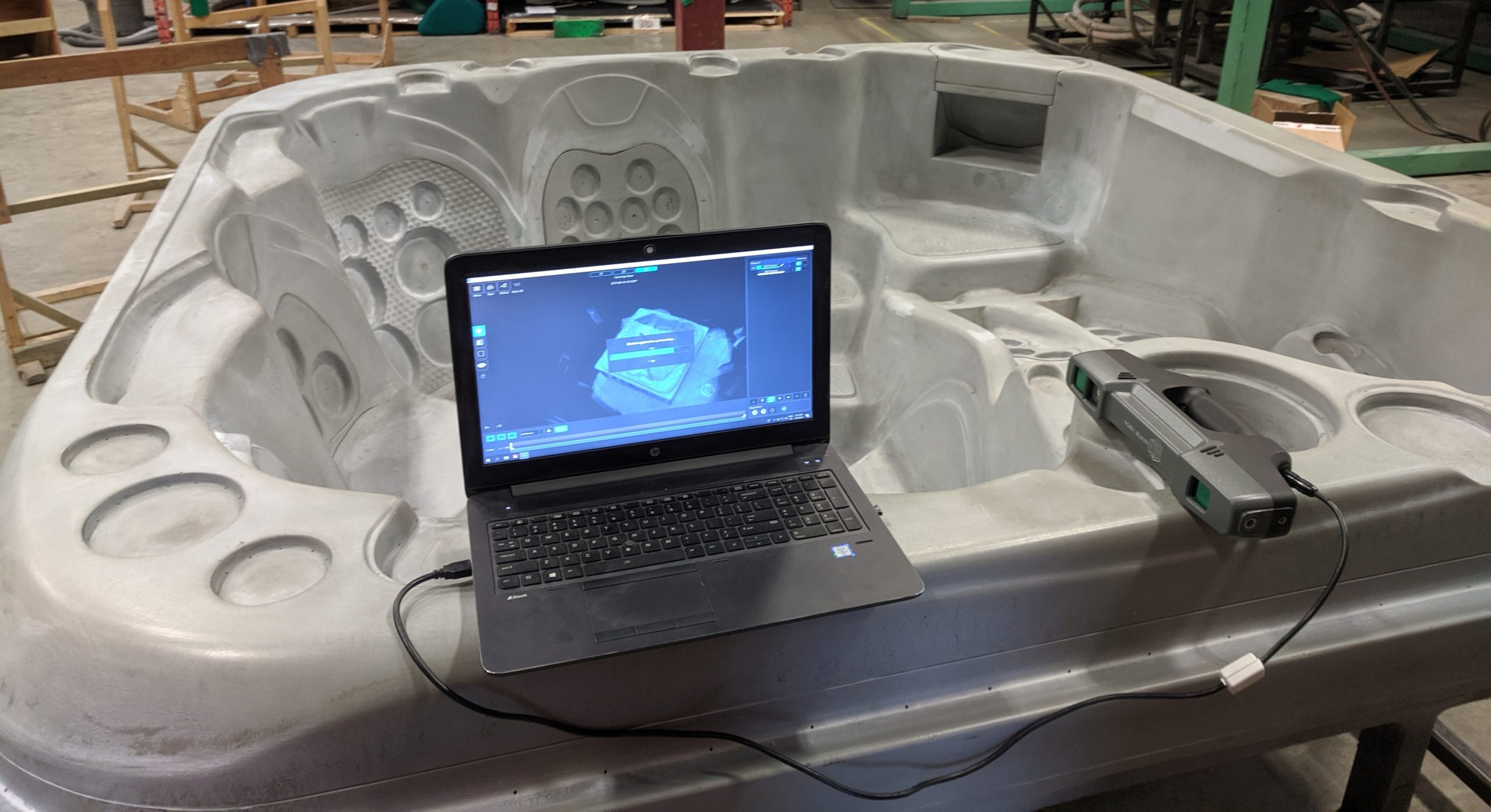 mantis F6 smart scanning hot tub mold